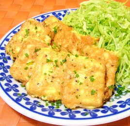 高野豆腐でひとくちピカタ